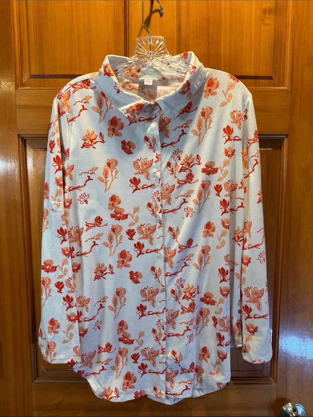 LuLaRoe Valentina Women's Floral Button-Up Shirt Size Medium